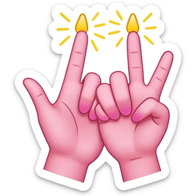 2D yellow pinky-promise/Pinky swear/ pinky handshake gesture emoji, bold outline, transparent 1024×1024. sticker