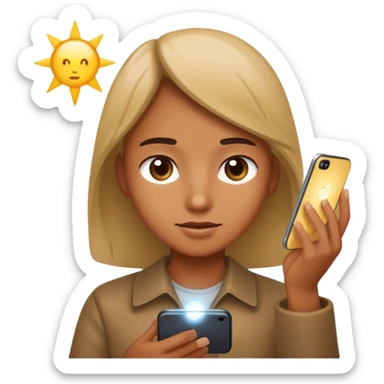 Looking at the phone with light hitting the face  sticker