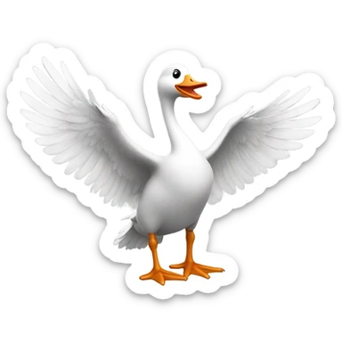 a goose giving a high five sticker