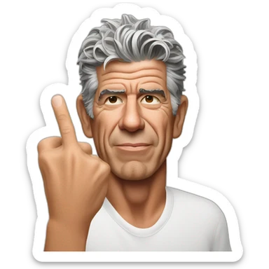 Anthony Bourdain middle finger sticker