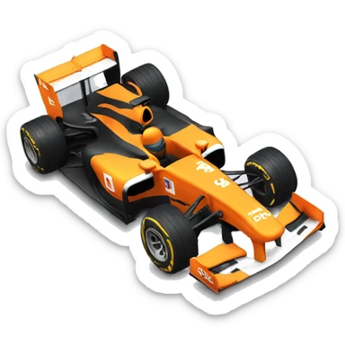 orange f1 car sticker