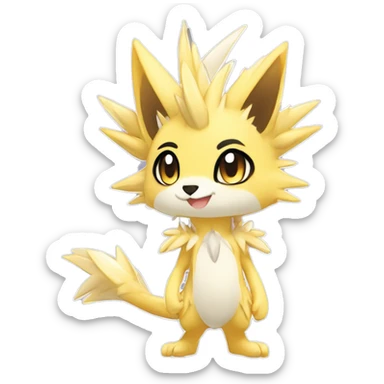 Anthro Scalie Spiky Cool Edgy Magical Shiny Colorful Pastel Sparkle Kemono-style Chibi Fantasy-Animal-Fakémon-Pokémon-Hybrid Fur Sona Aesthetic Full Body sticker