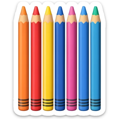 A row of crayons sticker