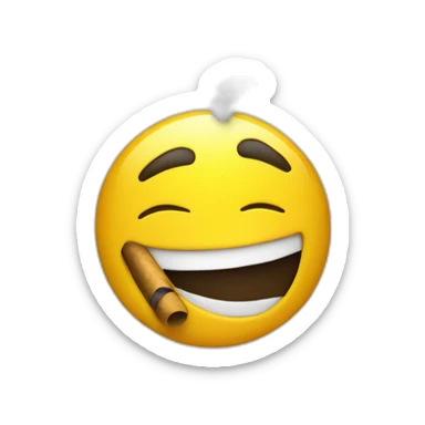 cool emoji that smokes. The emoji is the round and yellow standard formfactor sticker