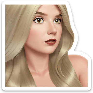 blonde girl by christmas tree sticker