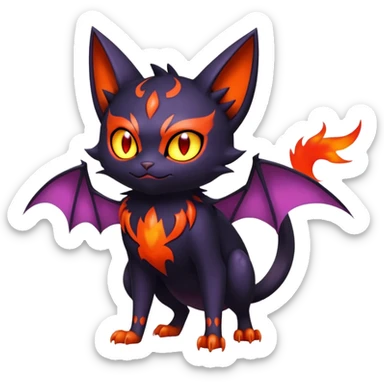 Noibat-Litten-Bat-CatFakémon-hybrid-creature (full body)  sticker