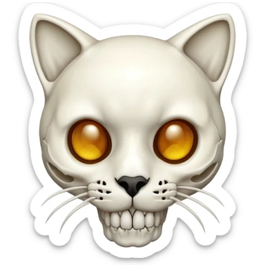 Cat skull sticker