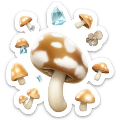 Mushrooms and crystals sticker