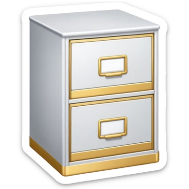 white and gold filing cabinet sticker