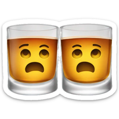 Two whiskey glasses touching at corners sticker