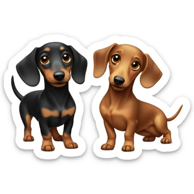 Cute dachshunds playing together sticker