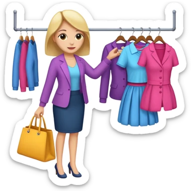 woman buying clothes sticker
