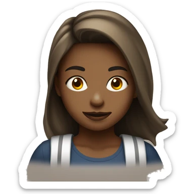 Girl Student with a tshirt Saying Coffee is life  sticker