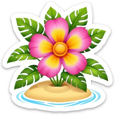 cute vacation spot flower sticker