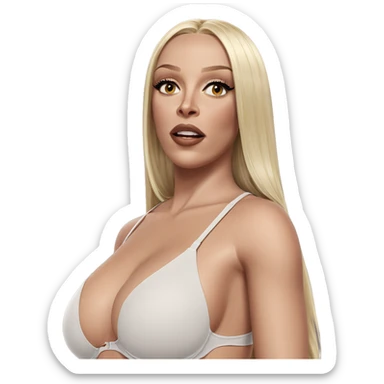 blonde girl in underwear sticker