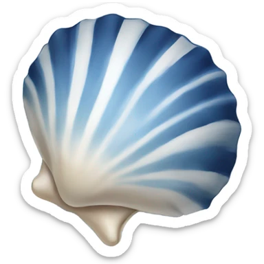 dark blue and white striped seashell sticker