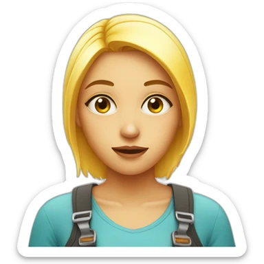 thirsty girl with juice sticker