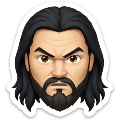 jason mamo long hair angry  from Games of throne character face only younger sticker