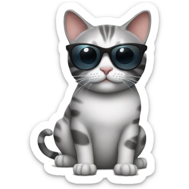 Cat with sunglasses sticker
