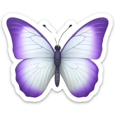 Pastel white-purple butterfly sticker
