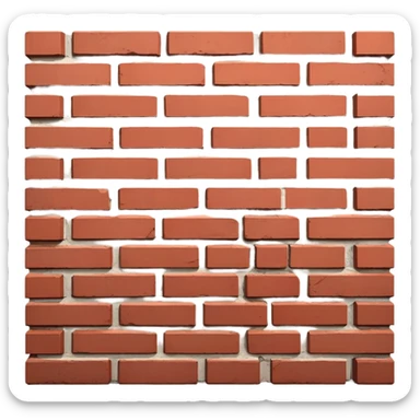 brick wall viewed from the side, perspective view sticker