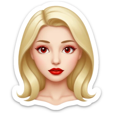 A woman with glossy lips. sticker