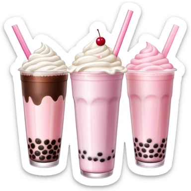 Milkshake and bubble tea ￼ sticker