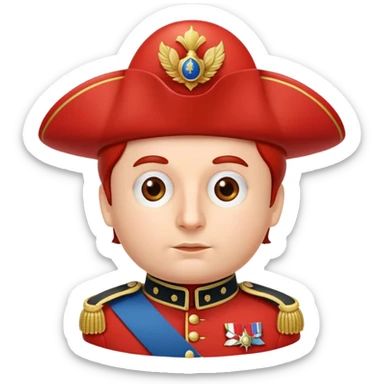 Tomato wearing Napoleon's cocked hat and military officer uniform sticker