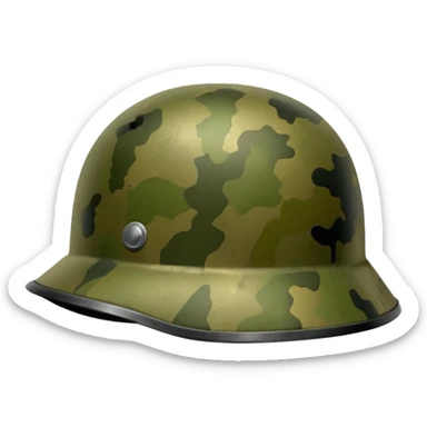 military helmet in camouflage ww2 sticker