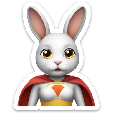 Rabbit dressed as super hero female sticker
