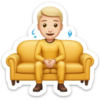 emoji man Peeing on a couch sticker