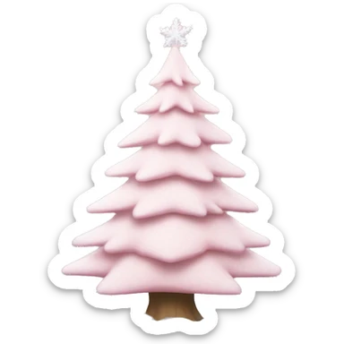 Light Pink Christmas tree no decorations snow on it sticker