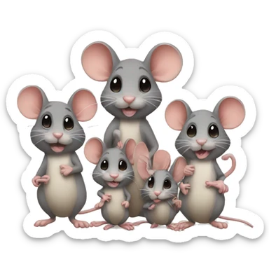 mice family sticker
