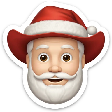 Santa with a cowboy hat just the head sticker