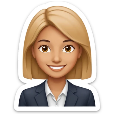 smiling girl in corporate setting sticker