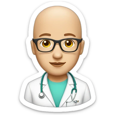 bald liberal nurse with glasses sticker