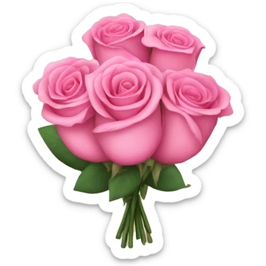 Pink rose bouquet  sticker