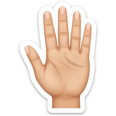 one hand emoji with 3 fingers in the middle up, and the thumb and little finger down, showing that 3 fingers are up sticker