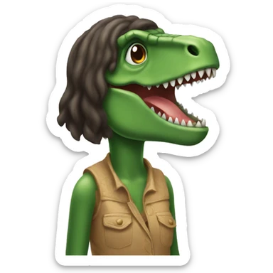 Une fille en t rex sticker