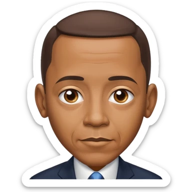 barrack obama with a  large forhead sticker