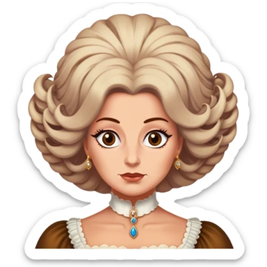 queen charlotte bridgerton with crazy wig brownish sticker