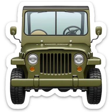 Willy Jeep front drawing sticker