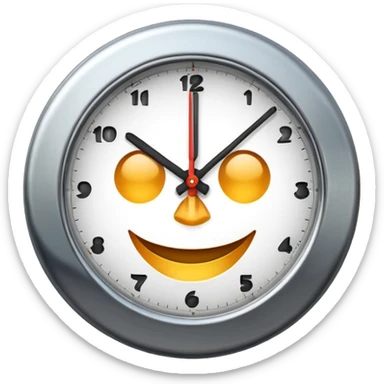 A clock smiling and handsome and playful too sticker