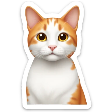 White and orange cat  sticker