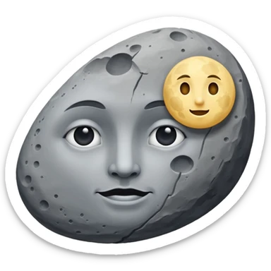 Rock and moon🌝 quero uma Rocha com a carinha da lua sticker