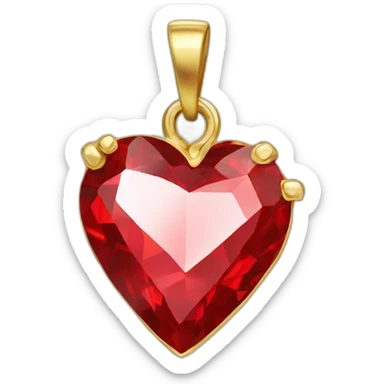Red heart diamond with gold border sticker