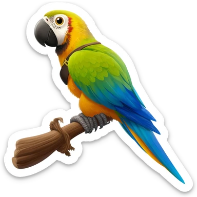 pirate and parrot sticker
