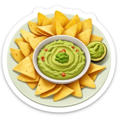 Plate of chips with guacamole  sticker