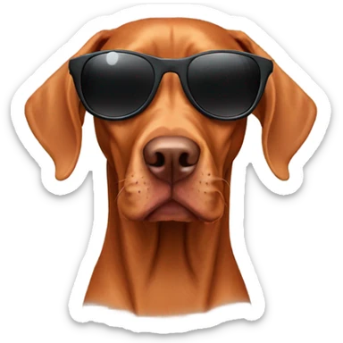 Vizsla with sunglasses sticker