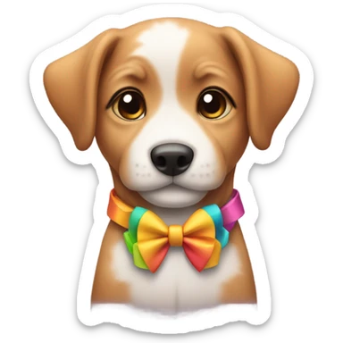Puppy with a bow sticker